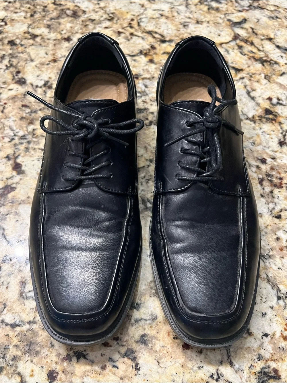 croft & barrow Black Leather Lace-Up Derby Shoes